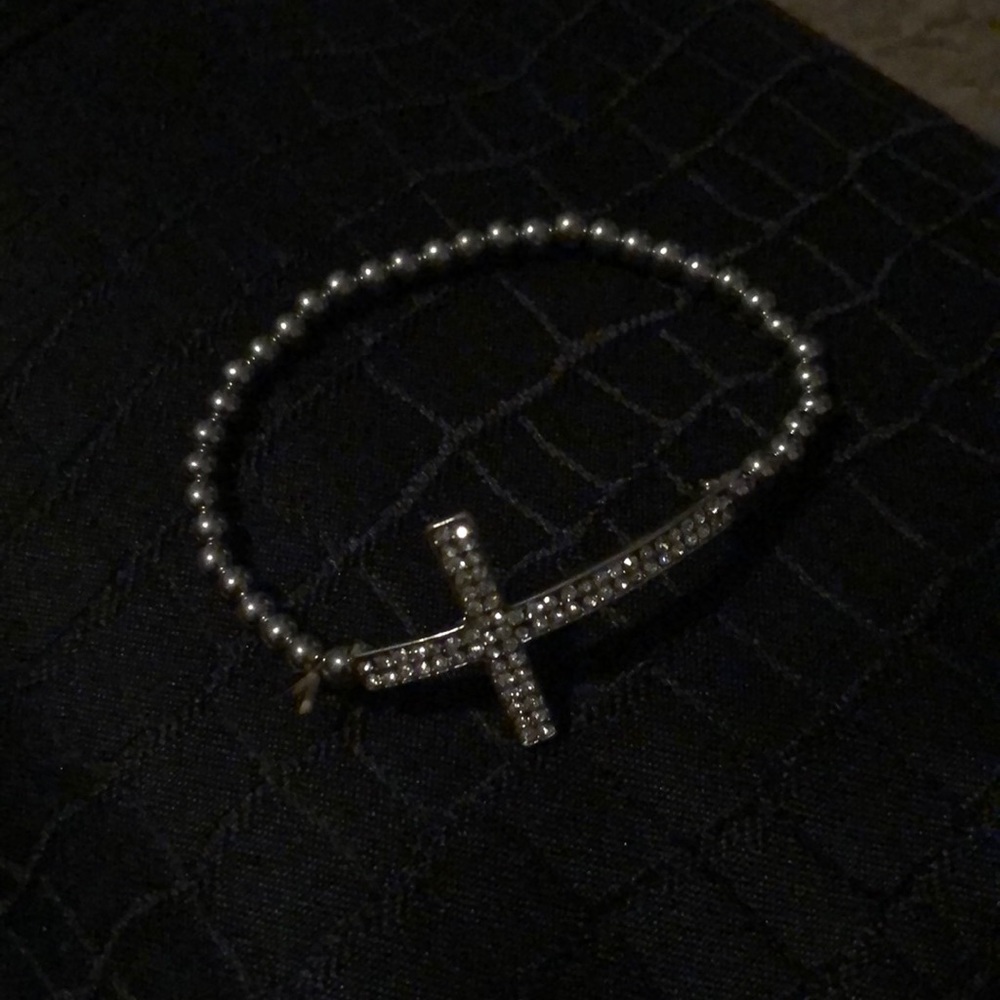 Diamond cross bracelet